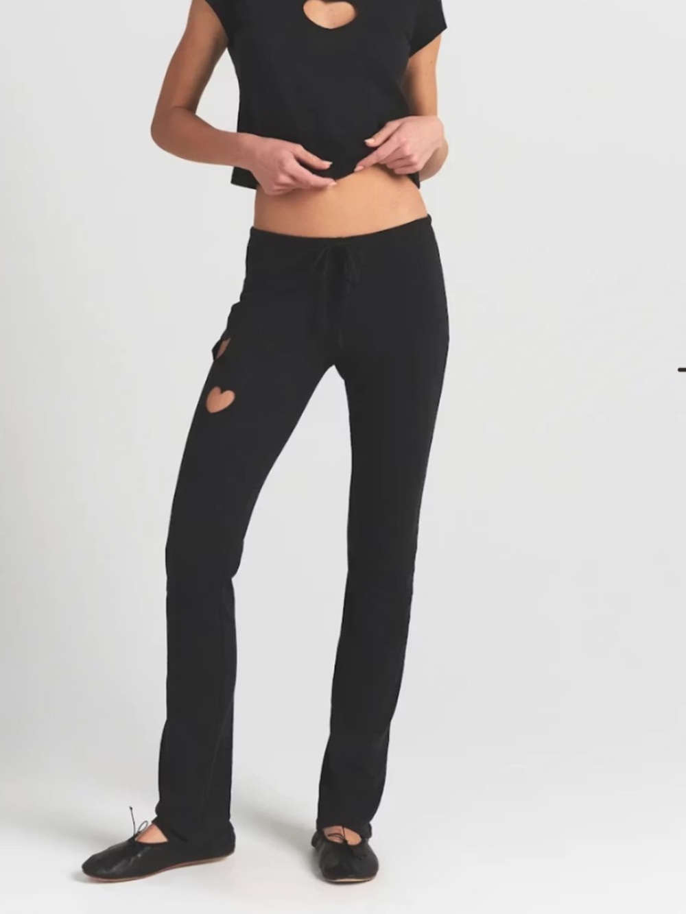 SKIMS NWT Worn in Jersey Heart Straight Leg Pant - Washed Onyx